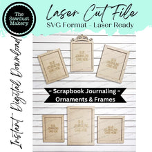 Load image into Gallery viewer, Scrapbook Journaling Ornament Frames & Sign Frame Bundle SVG | Laser Cut File | Glowforge | Insert Frame | Seasonal Interchangeable Frames