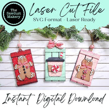 Load image into Gallery viewer, Gingerbread Pallet Christmas Ornament Bundle Laser Cut SVG File | Christmas Ornament SVG | Ornament Bundle SVG | Gingerbread Ornament