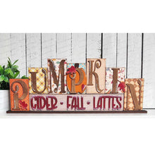 Load image into Gallery viewer, Pumpkin & October Reversible Word Blocks SVG | Fall Word Block SVG | SVG File | Laser Cut File | Glowforge | Standing Reversible svg file