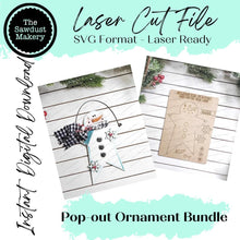Load image into Gallery viewer, Pop-out Bundle Star Snowman Christmas Ornament SVG File | Laser Cut File | Pop-Out Christmas Ornament SVG | Snowman Laser Svg