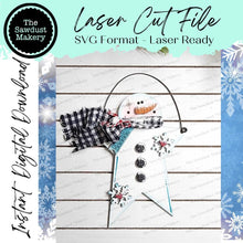 Load image into Gallery viewer, Star Snowman Christmas Ornament SVG File | Laser Cut File | Christmas Ornament SVG | Ornament SVG | Snowman Laser Svg
