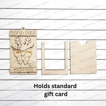 Load image into Gallery viewer, North Pole Reindeer Pallet Christmas Gift Card Holder Ornament SVG File | Laser Cut File | Christmas Ornament SVG | Ornament SVG