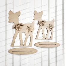 Load image into Gallery viewer, Standing Reindeer Mistletoe Bell Christmas SVG File | Laser Cut File | Christmas SVG | ReindeerSVG | Vintage Christmas svg