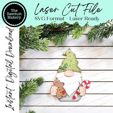 Load image into Gallery viewer, Holiday Gnome Ornament SVG File | Laser Cut File | Christmas Ornament SVG | Ornament SVG | Gnome Ornament Svg