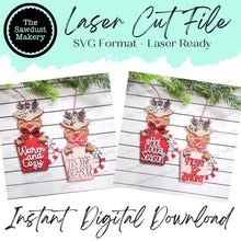 Load image into Gallery viewer, Reindeer Cocoa Mug Ornament SVG File | Laser Cut File | Christmas Ornament SVG | Hot Cocoa Mug SVG | Reindeer Ornament Svg