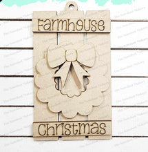 Load image into Gallery viewer, Farmhouse Christmas Wreath Pallet Ornament Laser Cut SVG File | Christmas Ornament SVG | Ornament Bundle SVG | Tree Farm Christmas Ornament