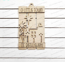 Load image into Gallery viewer, Little town of Bethlehem Pallet Christmas Ornament Laser Cut SVG File | Christmas Ornament SVG | Nativity Ornament svg file