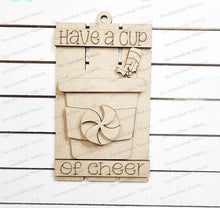Load image into Gallery viewer, Cup of Cheer Pallet Christmas Ornament Bundle Laser Cut SVG File | Christmas Ornament SVG | Ornament SVG | Peppermint Latte Ornament