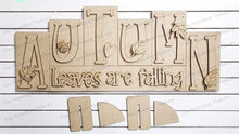 Load image into Gallery viewer, Autumn Word Block SVG | Word Block SVG | SVG File | Laser Cut File | Glowforge | Mantle Decor svg | Autumn Leaves svg