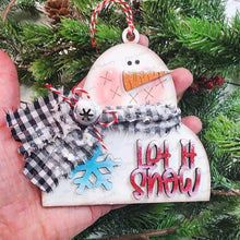 Load image into Gallery viewer, Snowman Let it Snow Ornament SVG File | Laser Cut File | Christmas Ornament SVG | Ornament Bundle SVG | Snowman Ornament Svg