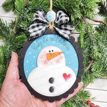 Load image into Gallery viewer, Snowman Baby it's Cold Ornament SVG File | Laser Cut File | Christmas Ornament SVG | Snowman SVG | Snowman Ornament Svg
