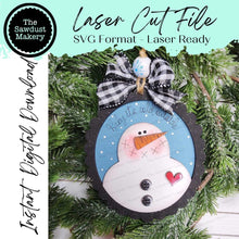 Load image into Gallery viewer, Snowman Baby it's Cold Ornament SVG File | Laser Cut File | Christmas Ornament SVG | Snowman SVG | Snowman Ornament Svg