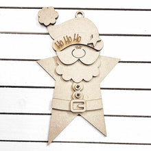 Load image into Gallery viewer, Santa Star Primitive Christmas Ornament SVG File | Laser Cut File | Prim Santa Christmas Ornament SVG | Ornament SVG | Santa Claus Laser Svg