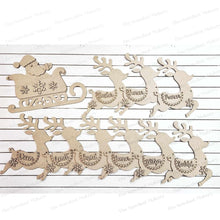Load image into Gallery viewer, Santa Reindeer Christmas Banner SVG | Laser Cut File | Glowforge | Christmas SVG | Mantle Decor | Banner | Christmas SVG