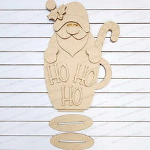 Load image into Gallery viewer, Ho Ho Ho Santa Cocoa Mug SVG File | Laser Cut File | Santa SVG | Hot Cocoa Bar SVG | Santa Shelf Sitter Digital Cut File