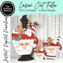 Load image into Gallery viewer, Santa Cocoa Mug SVG Bundle File | Laser Cut File | Santa SVG | Hot Cocoa SVG | Santa Shelf Sitter | Santa mug ornament | Santa Door Hanger
