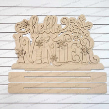 Load image into Gallery viewer, Hello Winter Shelf Sitter Standing Sign File SVG | Winter Laser Cut File | Winter Mantle decor | Christmas SVG | Winter SVG | Word Art Svg