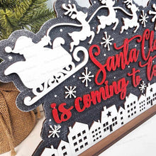 Load image into Gallery viewer, Santa Claus Word Art Shelf Sitter Standing Sign File SVG | Christmas Laser Cut File | Christmas Mantle decor | Christmas SVG | Word Art Svg