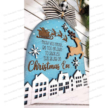 Load image into Gallery viewer, Christmas Santa Skies Reindeer Christmas Ornament SVG File | Laser Cut File | Search the Skies Christmas Eve Ornament SVG | Santa Svg