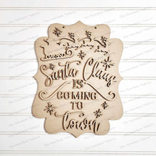 Load image into Gallery viewer, Santa Claus Sign Door Hanger SVG File | Laser Cut File | Glowforge | Santa's Sleigh SVG | Reindeer SVG | Christmas Eve Sign svg