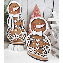 Load image into Gallery viewer, Gingerbread Snowmen Snow Family SVG File | Laser Cut File | Winter SVG File | Snowman Laser SVG | Christmas svg | Snowmen Svg