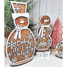 Load image into Gallery viewer, Gingerbread Snowmen Snow Family SVG File | Laser Cut File | Winter SVG File | Snowman Laser SVG | Christmas svg | Snowmen Svg