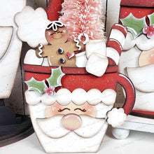 Load image into Gallery viewer, Santa Cocoa Mug SVG Bundle File | Laser Cut File | Santa SVG | Hot Cocoa SVG | Santa Shelf Sitter | Santa mug ornament | Santa Door Hanger
