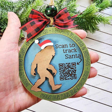 Load image into Gallery viewer, Sasquatch Santa Tracker Christmas Ornament SVG File | Laser Cut File | Big Foot Christmas Ornament SVG | Ornament SVG | Santa Claus Laser
