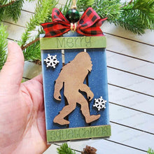 Load image into Gallery viewer, Sasquatch Christmas Pallet Christmas Gift Card Holder Ornament SVG File | Laser Cut File | Christmas Ornament SVG | Ornament SVG