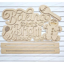 Load image into Gallery viewer, Gingerbread Shelf Sitter Standing Sign File SVG | Laser Cut File | Gingerbread SVG | Christmas Word Art Svg | Baking SVG