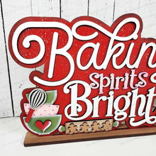 Load image into Gallery viewer, Gingerbread Shelf Sitter Standing Sign File SVG | Laser Cut File | Gingerbread SVG | Christmas Word Art Svg | Baking SVG