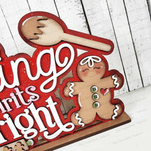 Load image into Gallery viewer, Gingerbread Shelf Sitter Standing Sign File SVG | Laser Cut File | Gingerbread SVG | Christmas Word Art Svg | Baking SVG