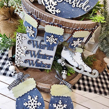 Load image into Gallery viewer, Winter Wonderland Decor Set Tiered Tray SVG File | Laser Cut File | Glowforge | Winter | Skates | Mittens | Winter Shelf Sitter SVG