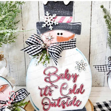Load image into Gallery viewer, Standing Snowmen Decor Set SVG File | Laser Cut File | Glowforge | Snowman shelf sitter svg | Winter Snowmen Bundle | Snowman svg file