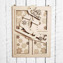 Load image into Gallery viewer, Hello Winter Window Door Hanger SVG File | Laser Cut File | Glowforge | Ice Skate SVG | Hello Winter SVG | Winter Door Hanger svg