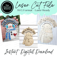 Load image into Gallery viewer, Bless my Snowman Heart Ornament & Door Hanger File SVG | Laser Cut File | Santa SVG | Christmas Wreath Attachment Svg | Christmas SVG