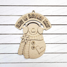 Load image into Gallery viewer, Bless my Snowman Heart Ornament & Door Hanger File SVG | Laser Cut File | Santa SVG | Christmas Wreath Attachment Svg | Christmas SVG