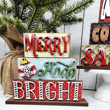Load image into Gallery viewer, Christmas Holiday Word Stackers | Christmas Mini Block SVG | Laser Cut File | Glowforge | Christmas Tiered Tray SVG Add-on laser cut svg