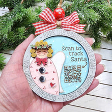 Load image into Gallery viewer, Angel Santa Tracker Christmas Ornament SVG File | Laser Cut File | Santa Christmas Ornament SVG | Ornament SVG | Angel Laser Svg