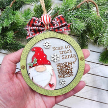 Load image into Gallery viewer, Gnome Santa Tracker Christmas Ornament SVG File | Laser Cut File | Santa Christmas Ornament SVG | Ornament SVG | Gnome Laser Svg
