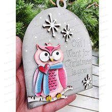 Load image into Gallery viewer, Christmas Owl Ornament SVG File | Laser Cut File | Owl Christmas Ornament SVG | Owl Svg | Christmas Ornament