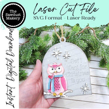 Load image into Gallery viewer, Christmas Owl Ornament SVG File | Laser Cut File | Owl Christmas Ornament SVG | Owl Svg | Christmas Ornament