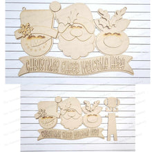 Load image into Gallery viewer, Christmas Cheer Shelf Sitter and Door Hanger Bundle SVG File | Laser Cut File | Christmas SVG | Santa svg | Reindeer svg | Snowman svg