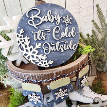 Load image into Gallery viewer, Winter Wonderland Decor Set Tiered Tray SVG File | Laser Cut File | Glowforge | Winter | Skates | Mittens | Winter Shelf Sitter SVG