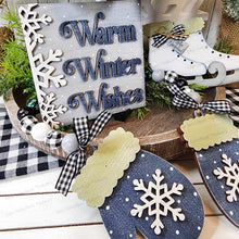 Load image into Gallery viewer, Winter Wonderland Decor Set Tiered Tray SVG File | Laser Cut File | Glowforge | Winter | Skates | Mittens | Winter Shelf Sitter SVG