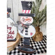 Load image into Gallery viewer, Standing Snowmen Decor Set SVG File | Laser Cut File | Glowforge | Snowman shelf sitter svg | Winter Snowmen Bundle | Snowman svg file