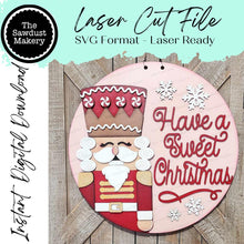 Load image into Gallery viewer, Nutcracker Sweet Christmas Door Hanger 10.5" and 18" SVG File | Laser Cut File | Christmas SVG File | Door Hanger SVG | Nutcracker svg file