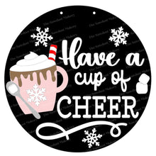 Load image into Gallery viewer, Hot Cocoa Door Hanger 10.5" and 18" SVG File | Laser Cut File | Christmas SVG File | Door Hanger SVG | Cup of Cheer svg file