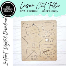 Load image into Gallery viewer, Santa Star Pop-Out Christmas Ornament SVG File | Laser Cut File | Christmas Ornament SVG | Ornament SVG | Santa Laser Svg