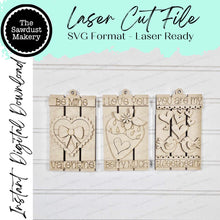 Load image into Gallery viewer, Valentine Pallet Gift Card Holder Bundle Laser Cut SVG File | Valentine Ornament SVG | Gift Card Bundle SVG | Valentine Gifts